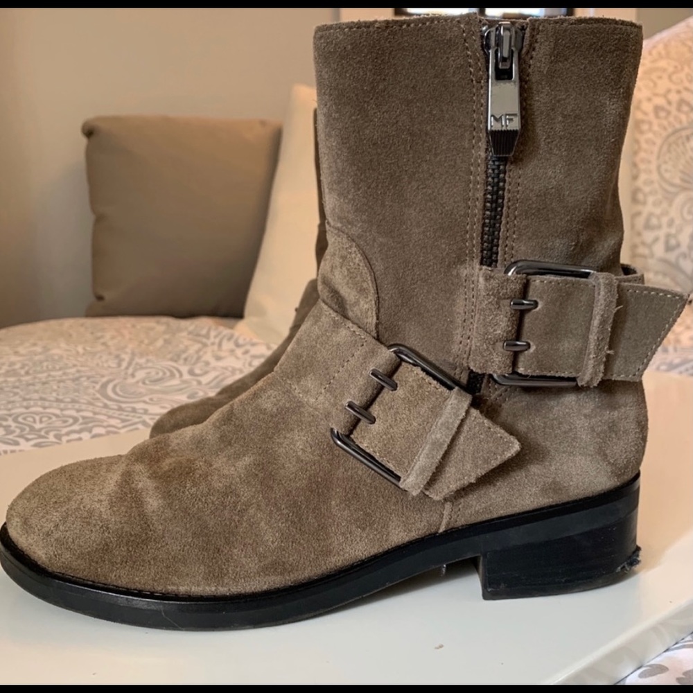 Marc Fisher Grey/Green Suede Boots